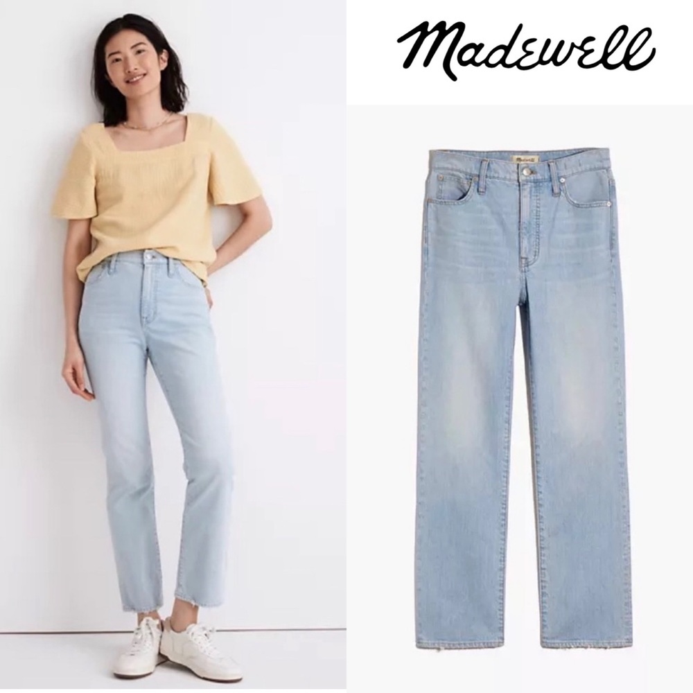 Madewell Slim Demi Boot Jeans in Bellmeade Light Wash High Rise Plus Size 32